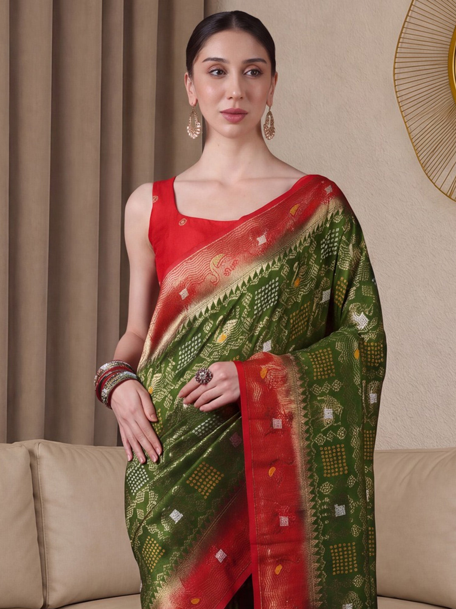 Light Green Dola Silk saree – detail view 4