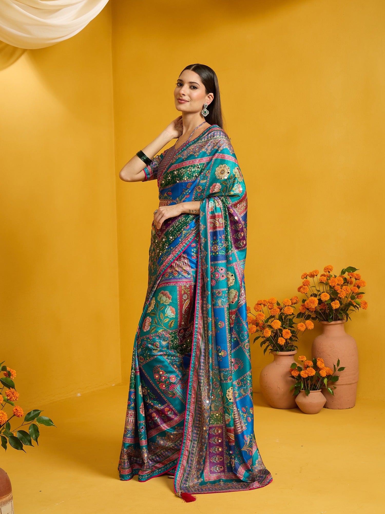 Light Blue Silk Blend saree – detail view 2