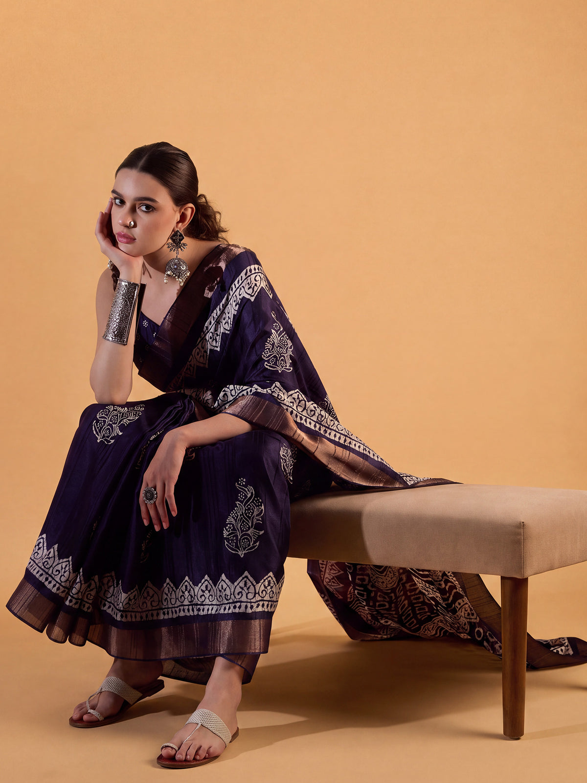 Purple Silk Blend saree – detail view 2