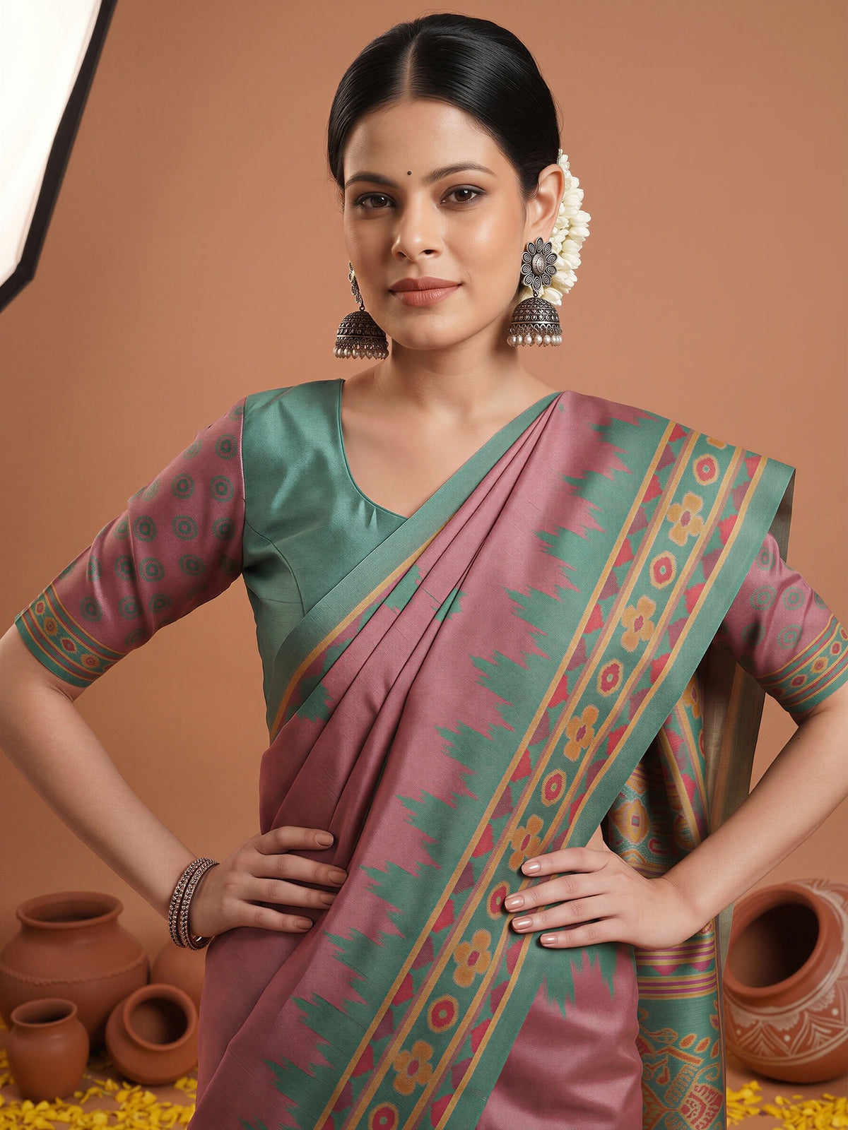 Mauve Silk Blend saree – detail view 4