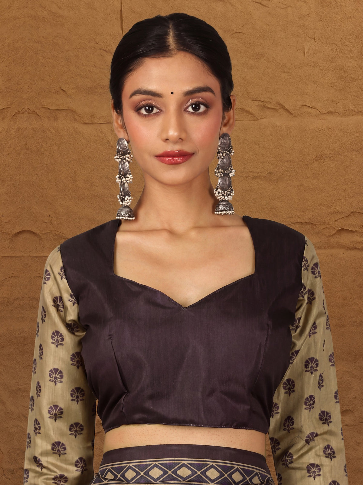 Grey Silk Blend saree – detail view 4