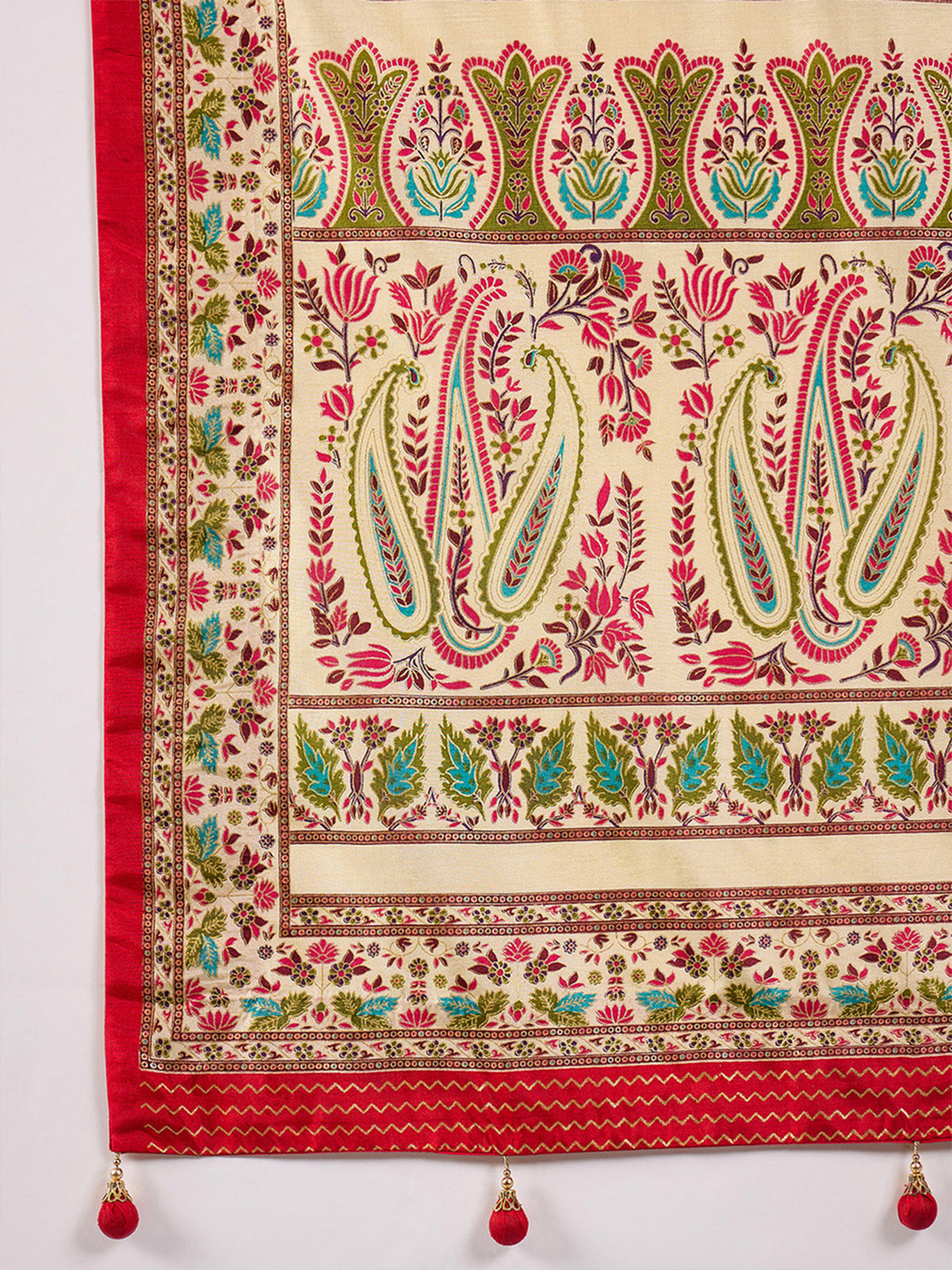 Off White Silk Blend saree – detail view 5