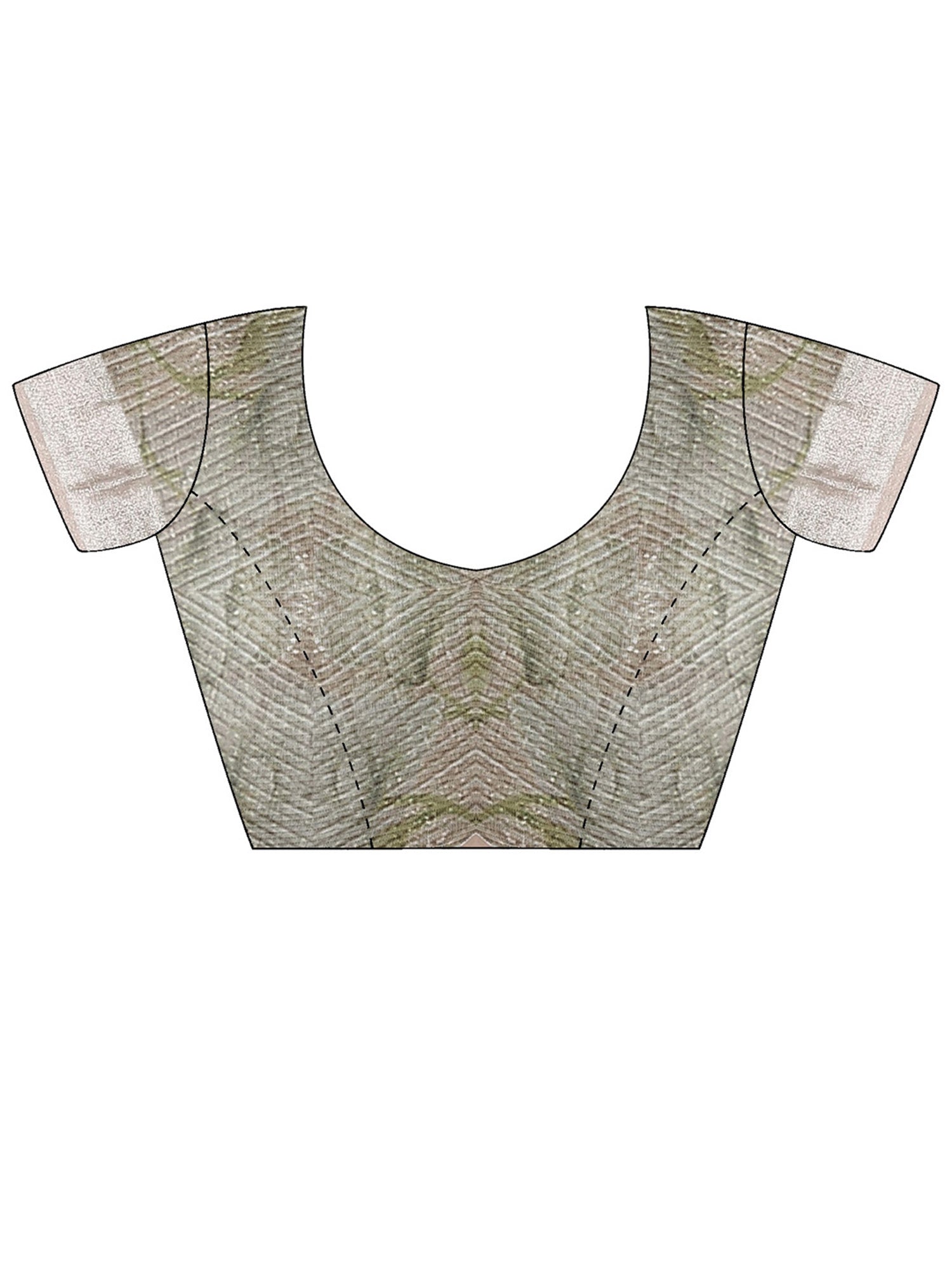 Unstitched metallic cotton silk blouse piece with ethnic motif design