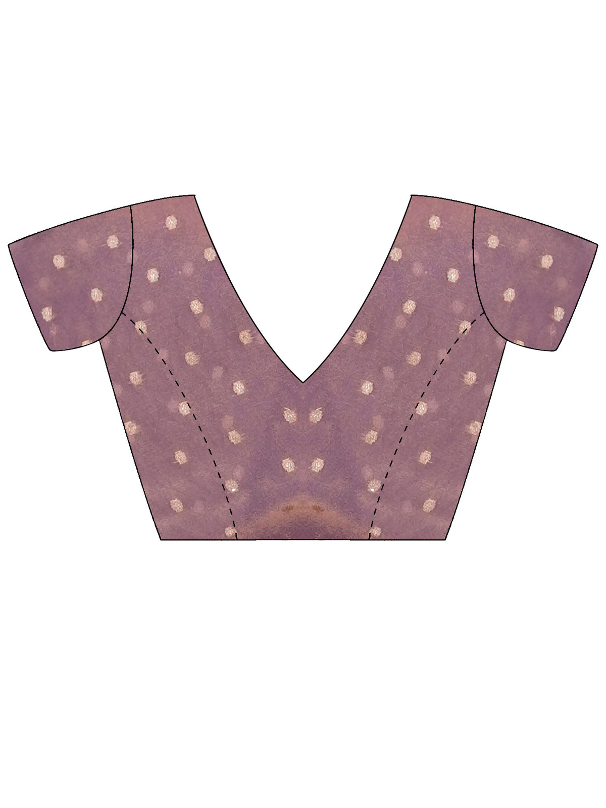 Unstitched lavender georgette blouse piece with embellished design
