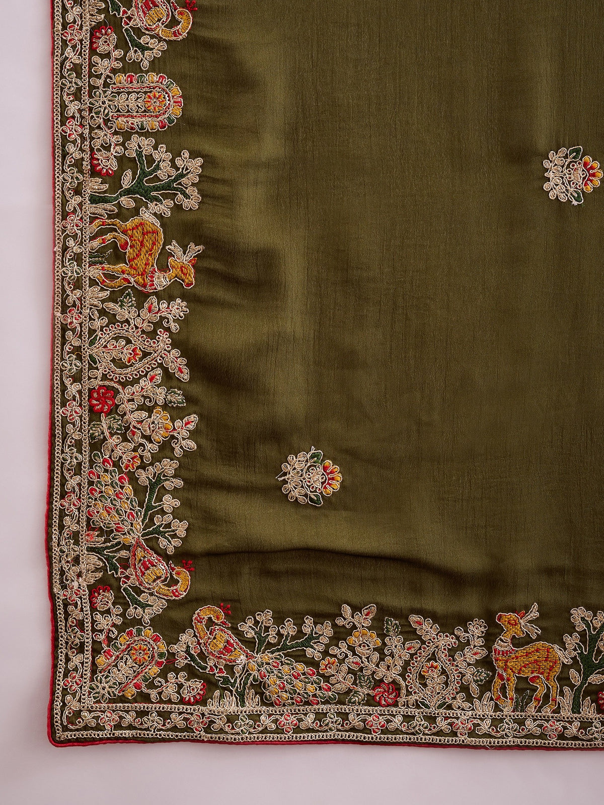 Green Silk Blend saree – detail view 4