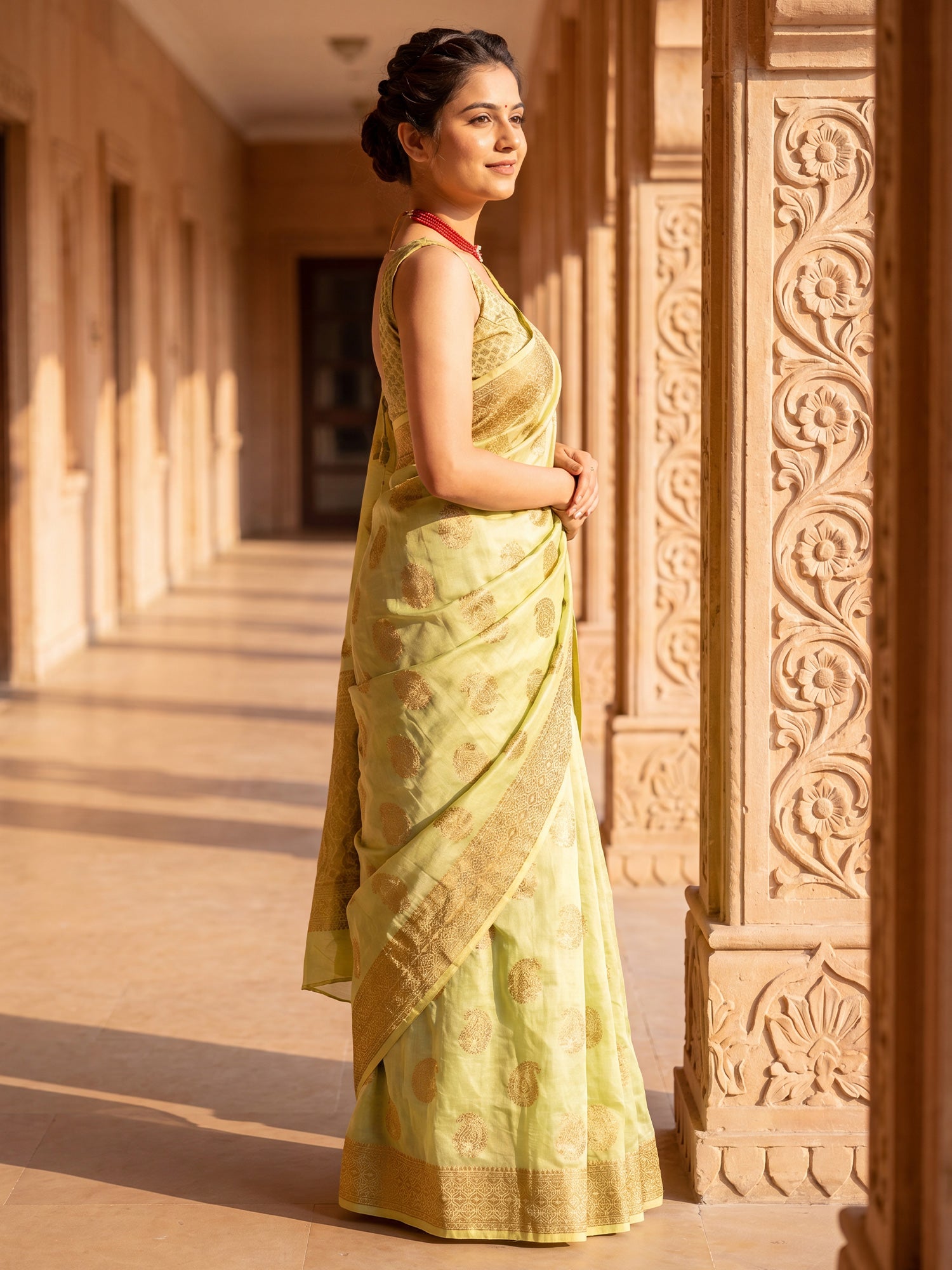 Light Green Silk Blend saree – detail view 2