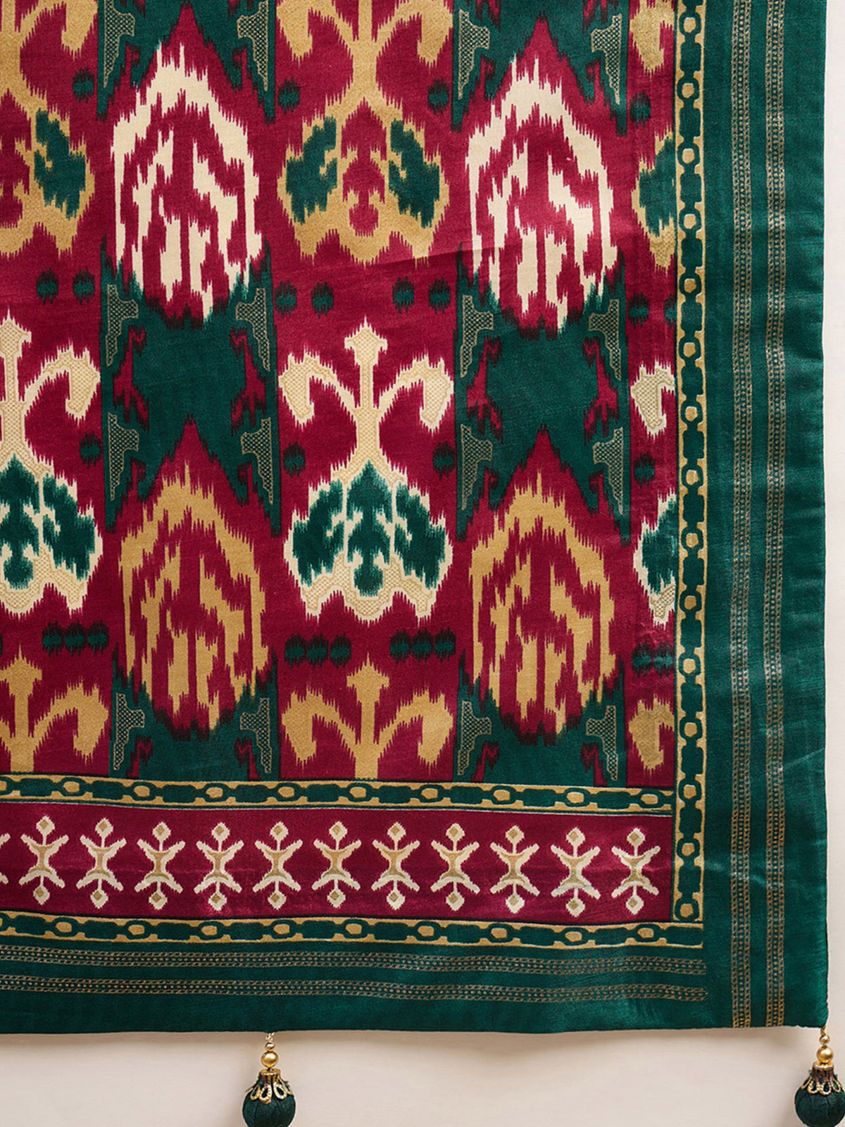 Teal Green Silk Blend saree – detail view 5