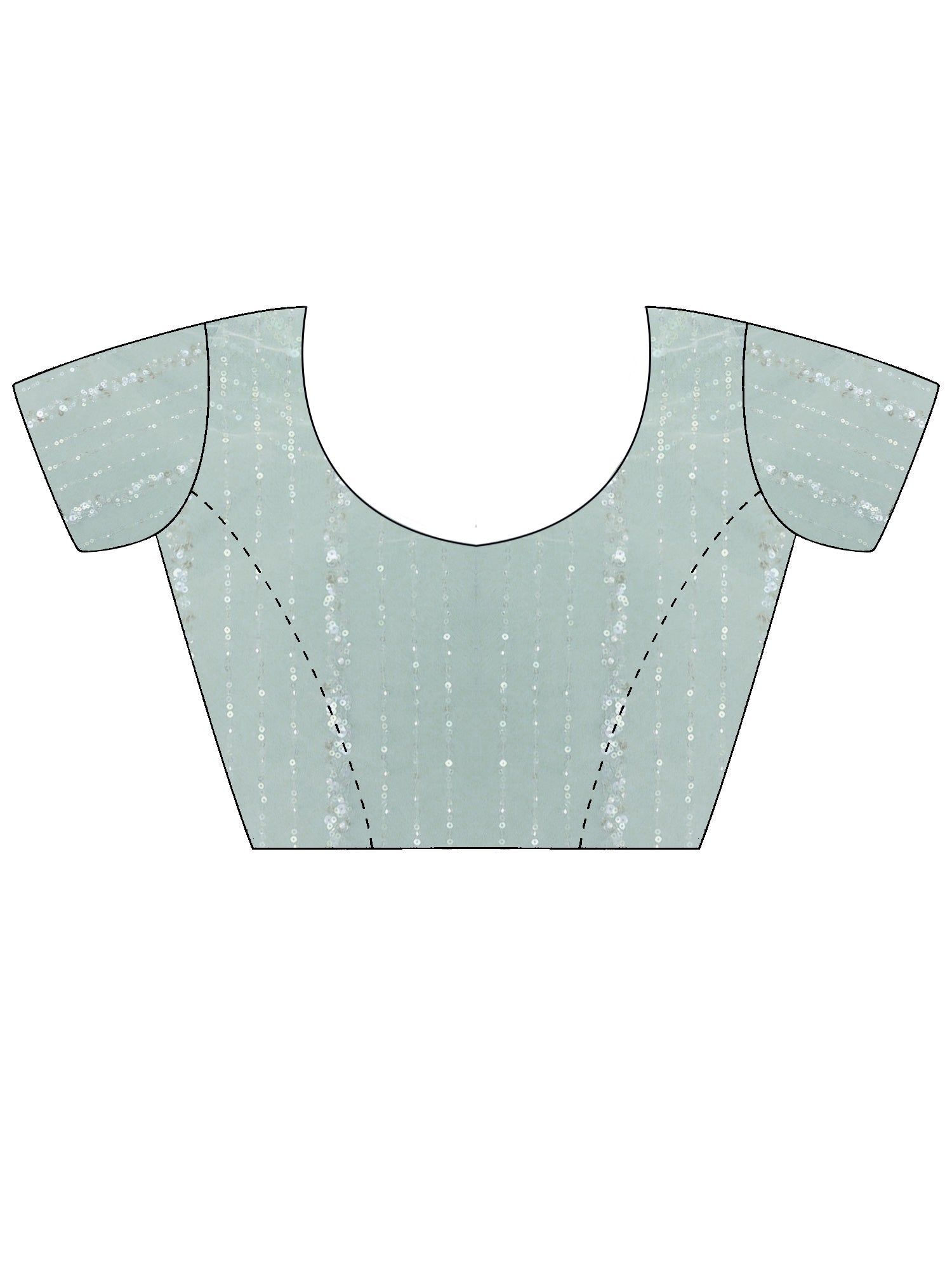 Unstitched light blue net blouse piece with embellished design
