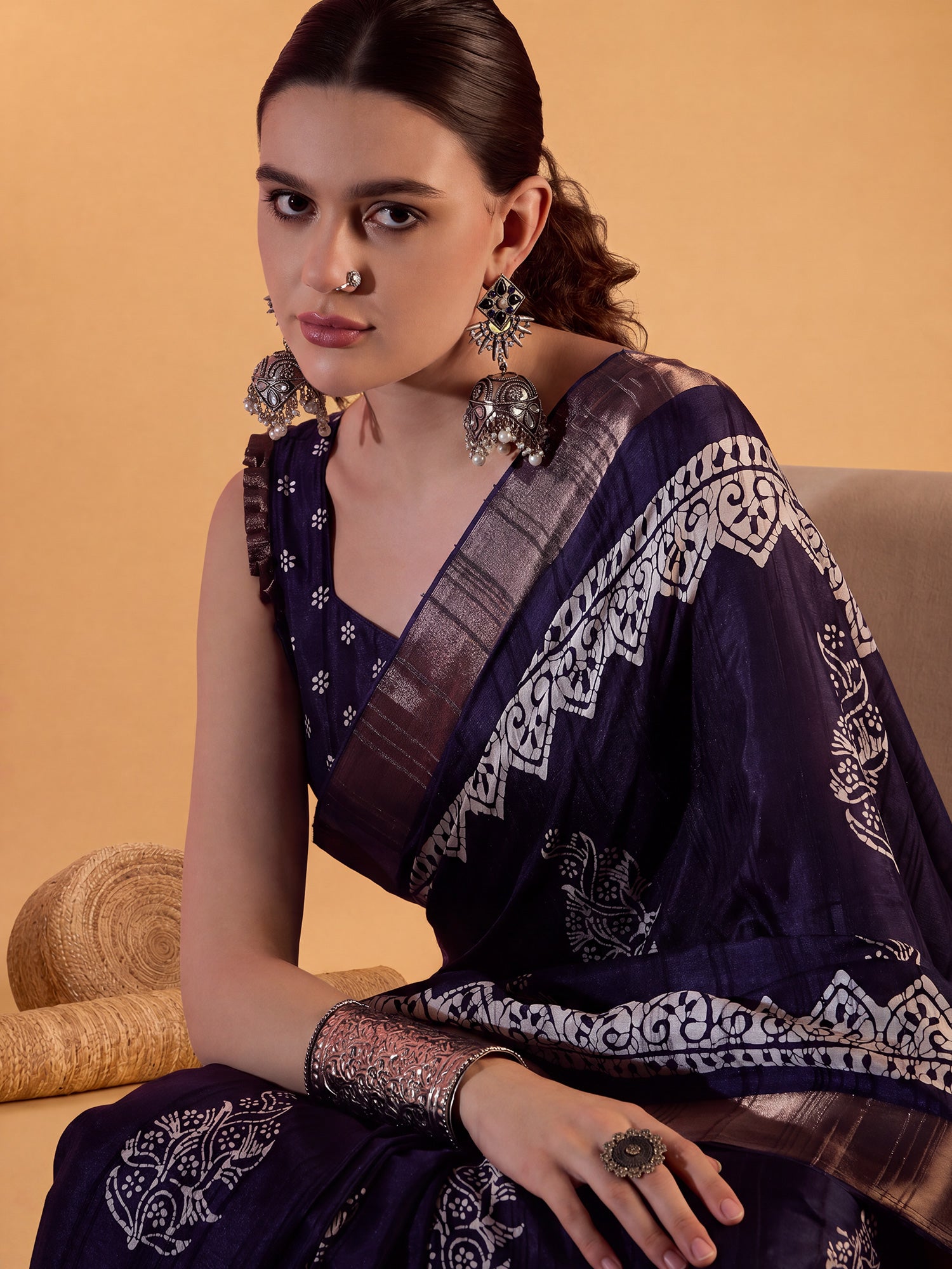 Purple Silk Blend saree – detail view 3