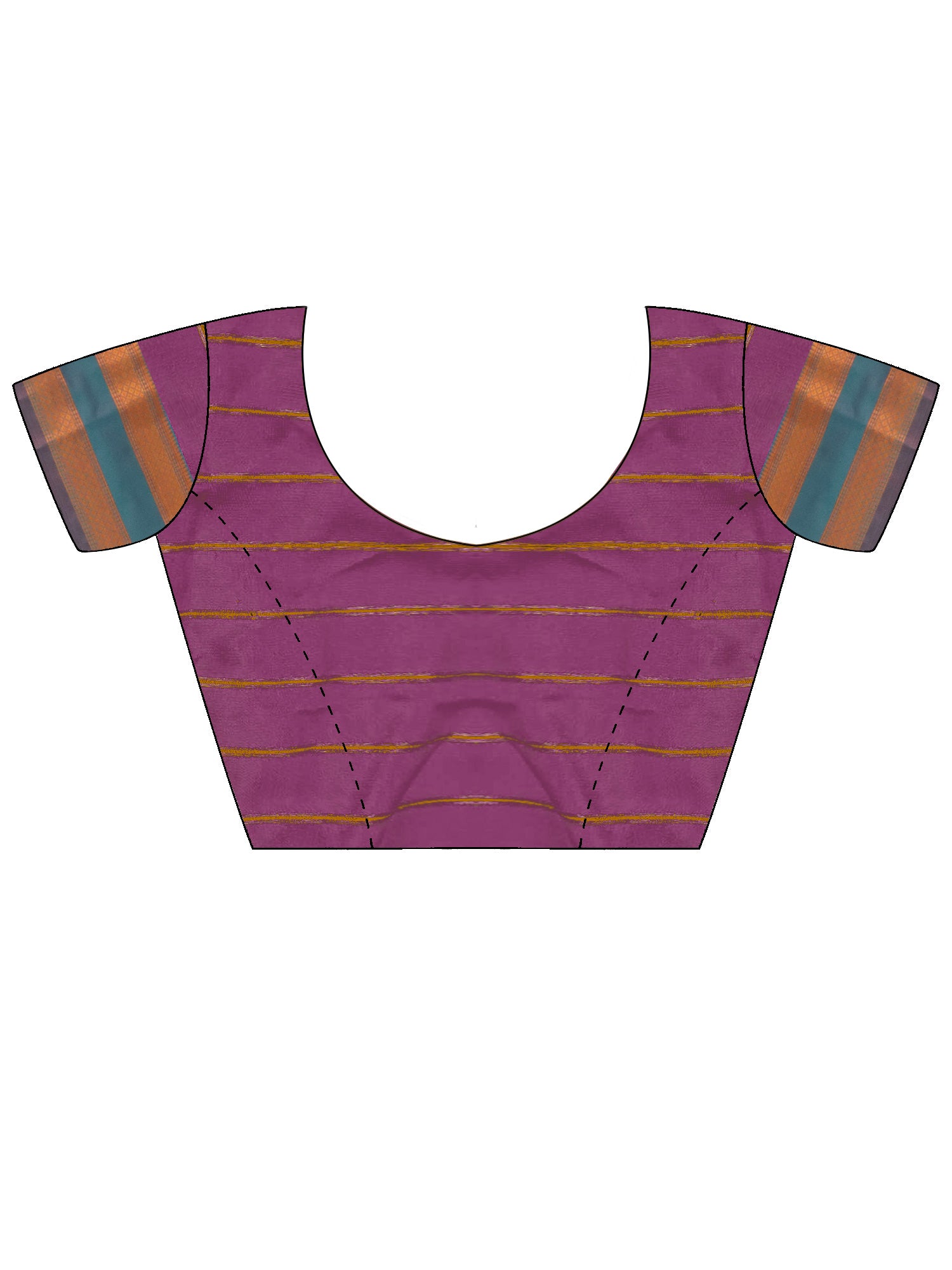 Unstitched pink soft silk blouse piece with striped design
