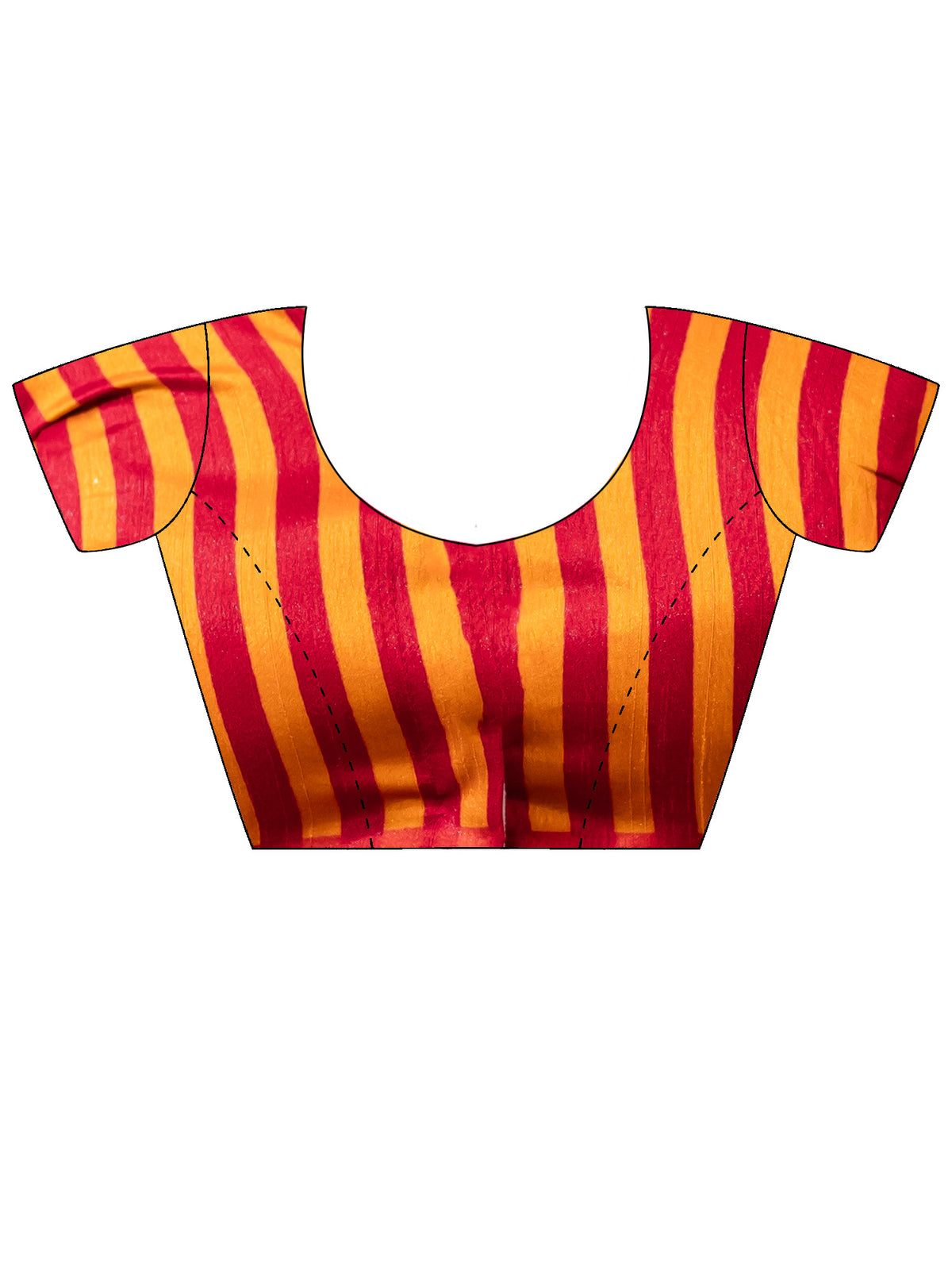 Unstitched mustard bhagalpuri silk blouse piece with striped design