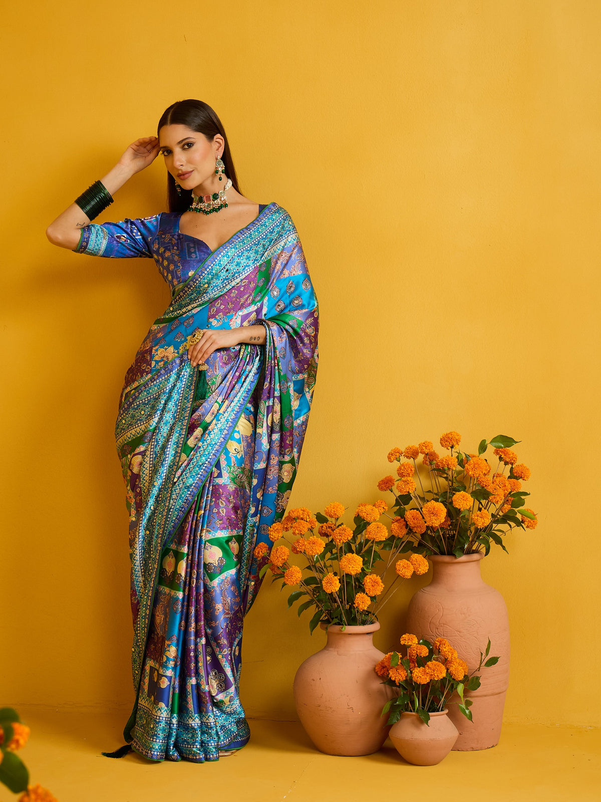 Light Blue Silk Blend saree – detail view 2