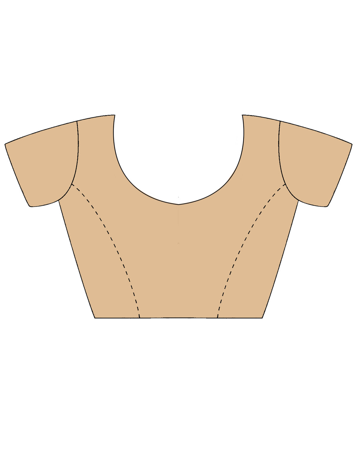 Unstitched cream chiffon blouse piece with embellished design