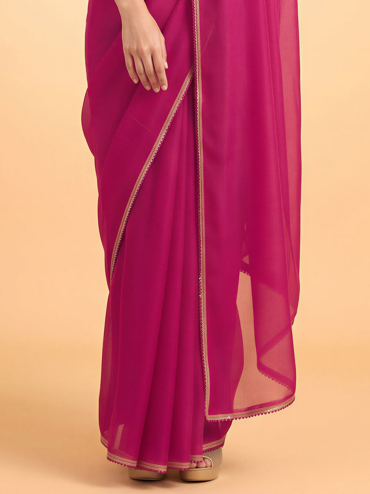 Pink Silk saree – detail view 5