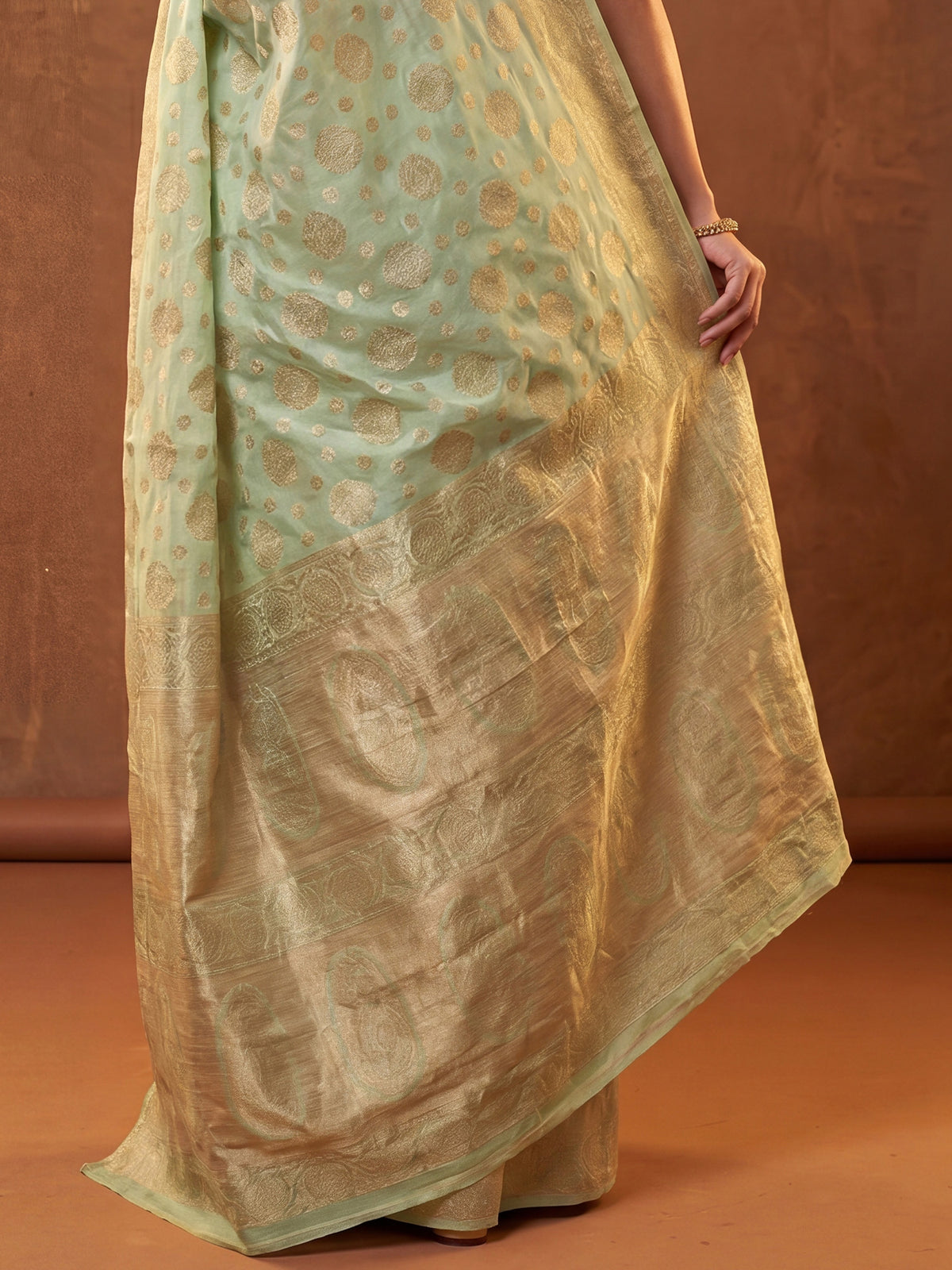 Light Green Silk Blend saree – detail view 5