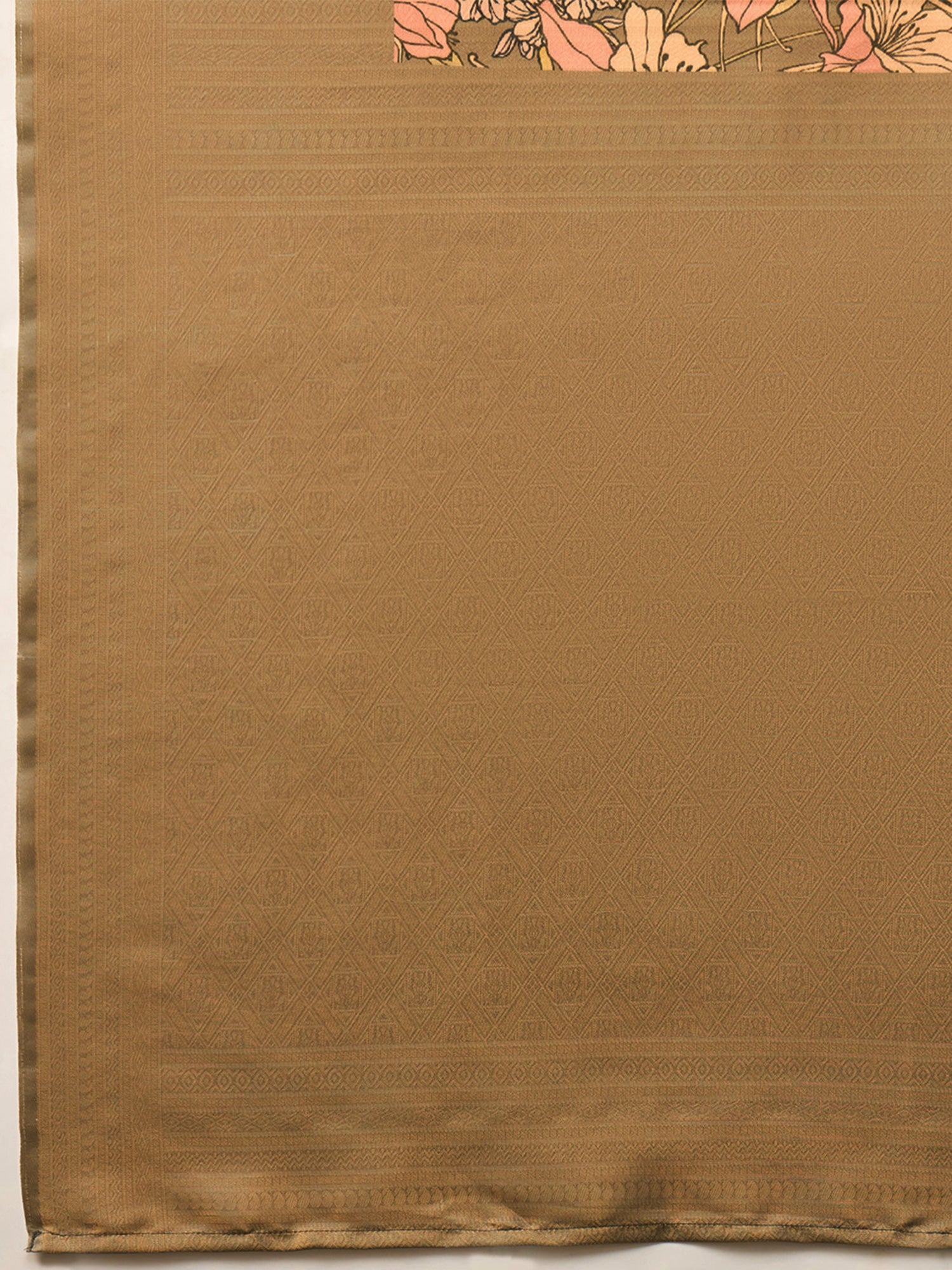 Tan Silk Blend saree – detail view 5