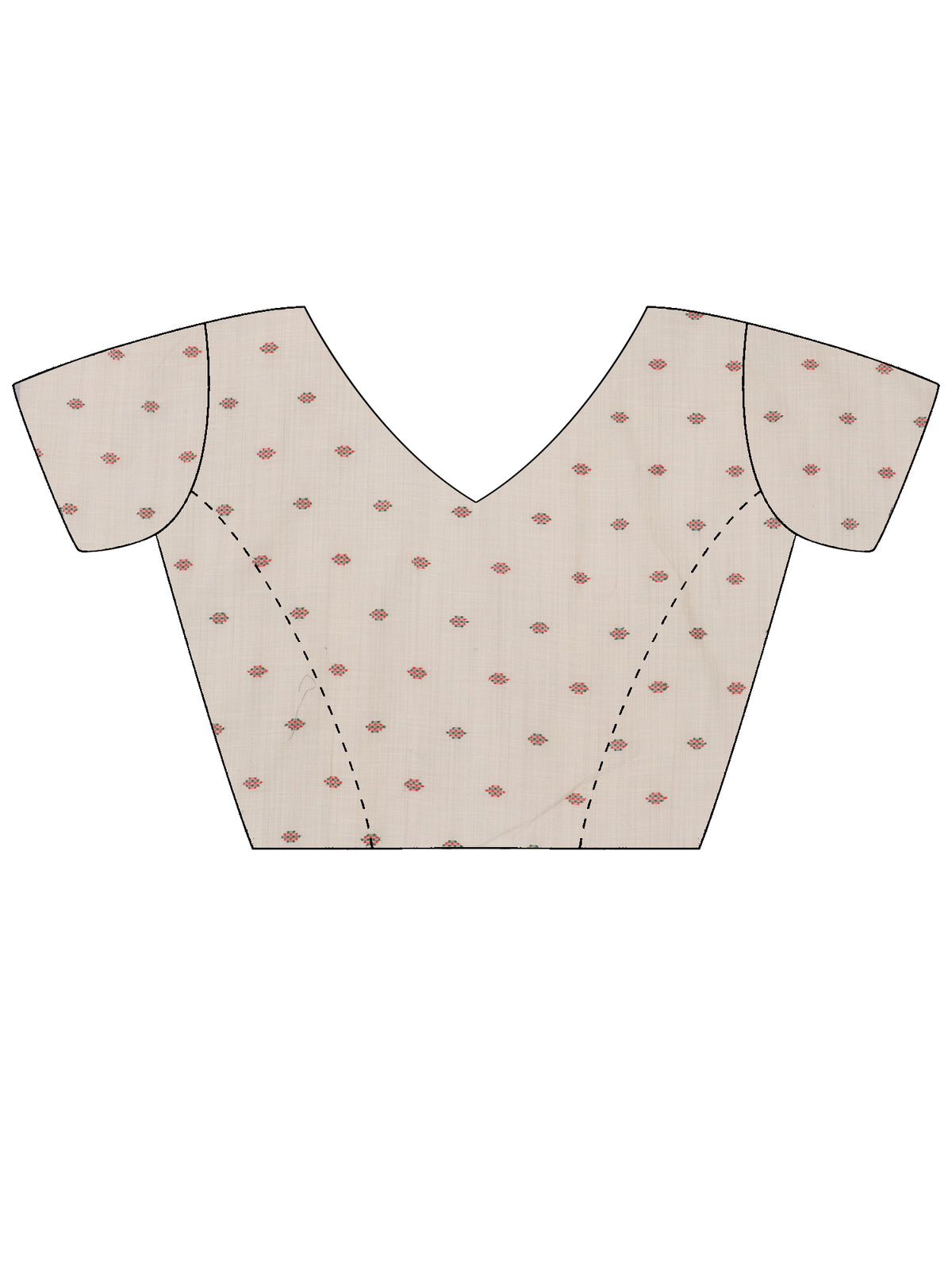 Unstitched beige silk blend blouse piece with woven design design