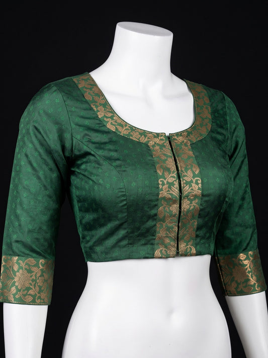 Green Silk Blend saree – detail view 1
