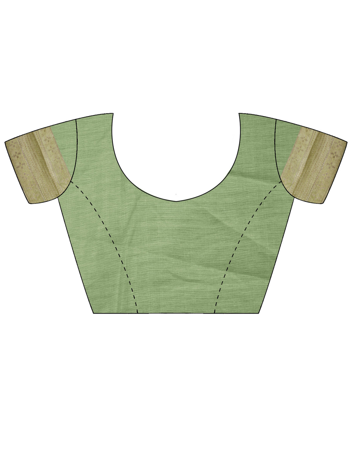 Unstitched mint green silk blend blouse piece with woven design design