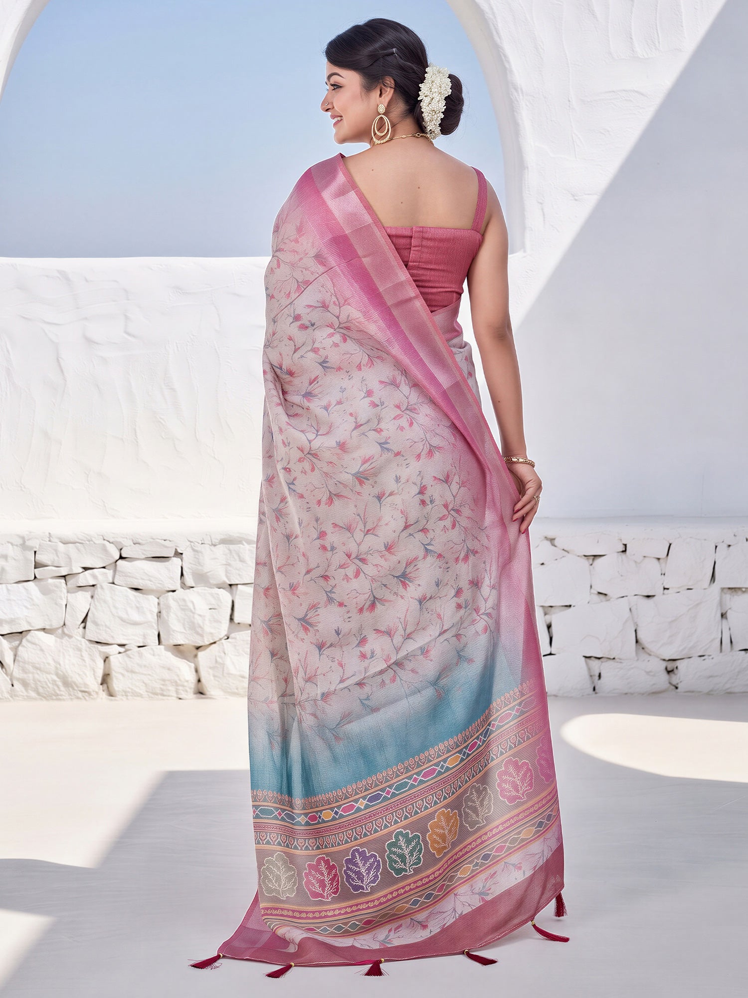 Grey Cotton Silk saree – detail view 1