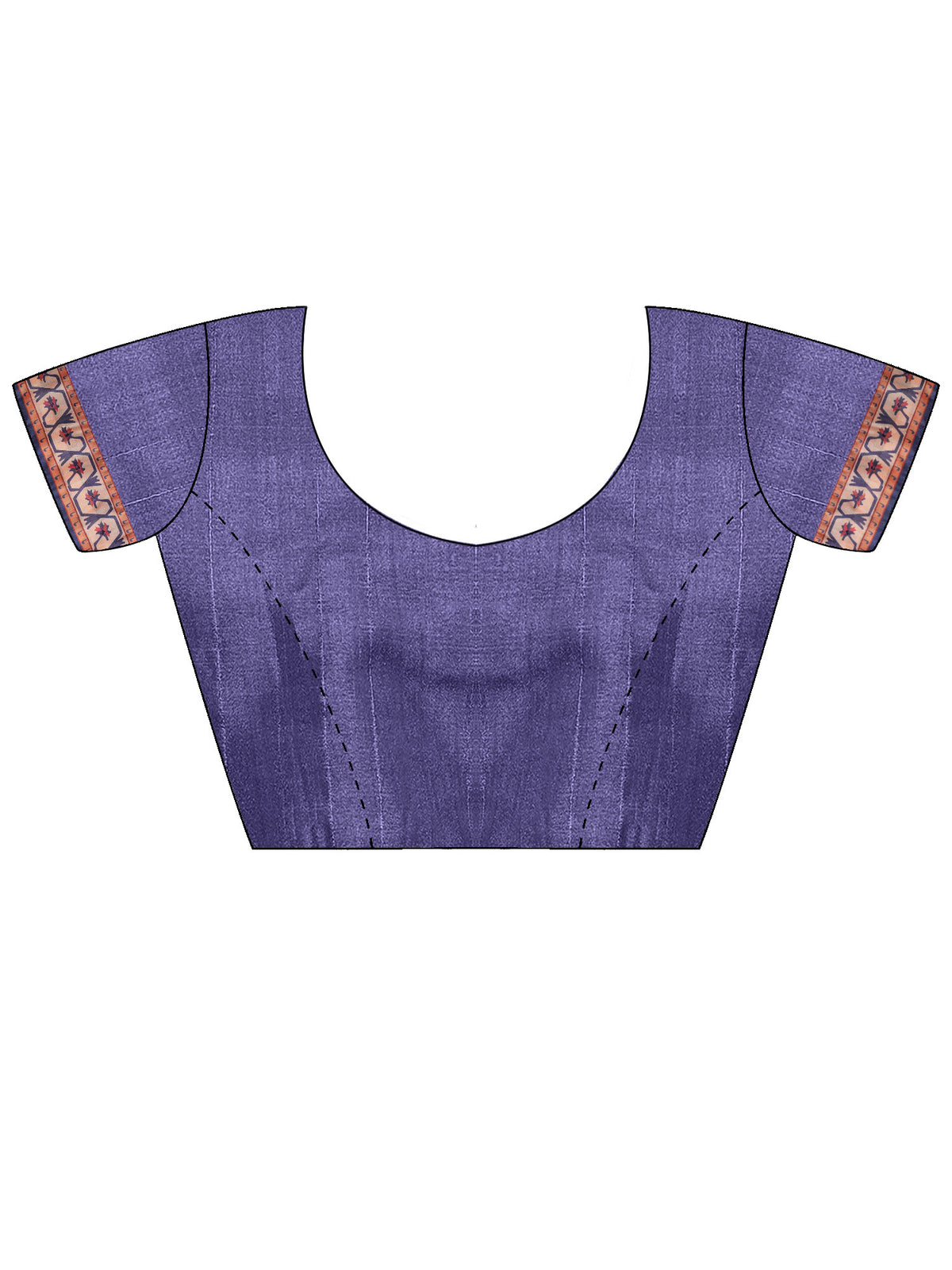 Unstitched lavender silk blend blouse piece with solid design