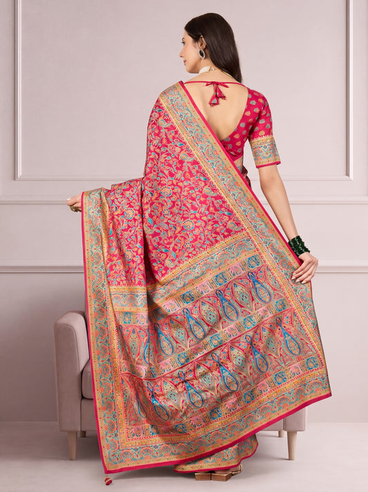 Pink Dola Silk saree – detail view 2