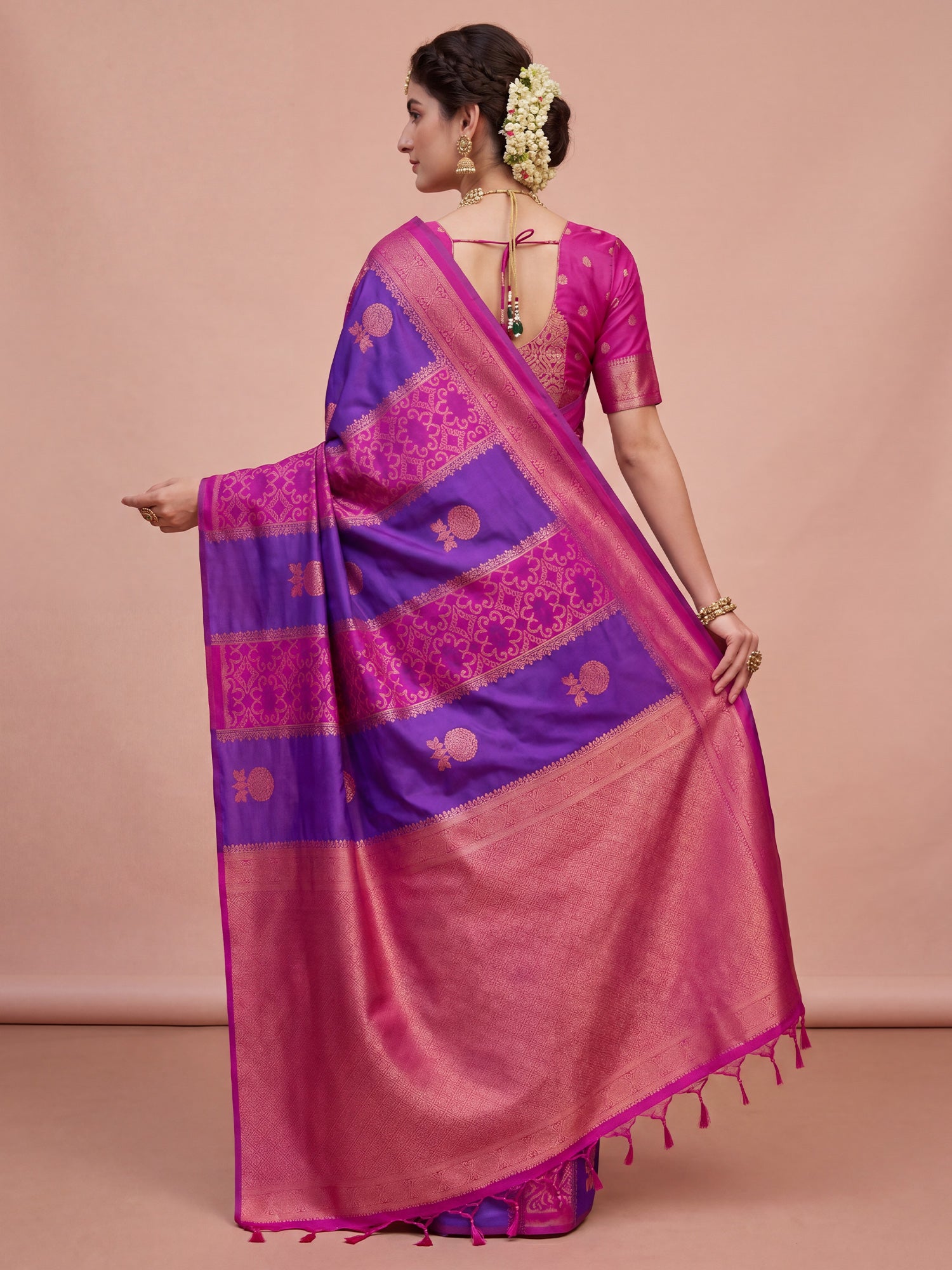 Purple Pure Silk saree – detail view 1
