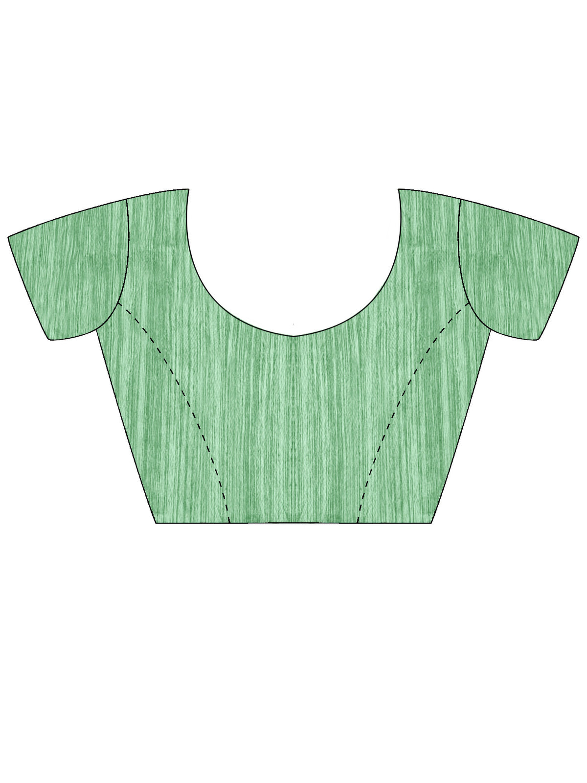 Unstitched mint green brocade blouse piece with solid design