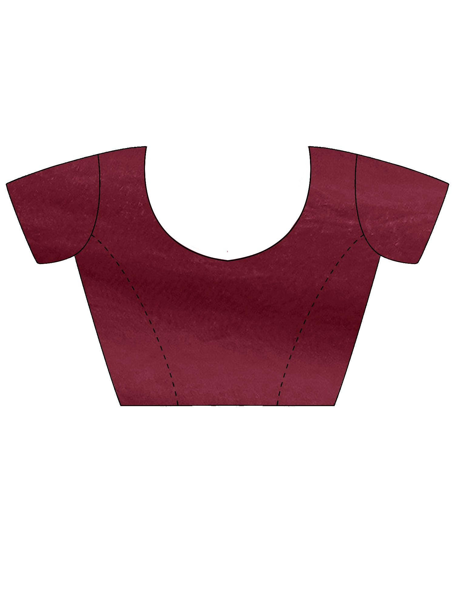 Unstitched maroon silk blend blouse piece with solid design