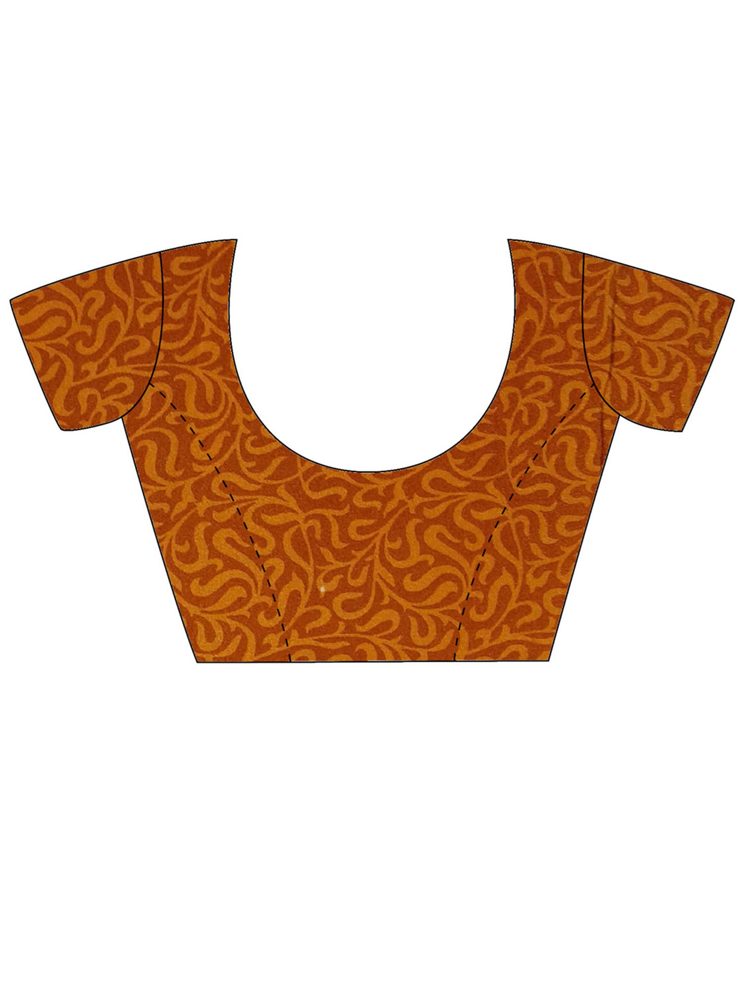 Unstitched mustard crepe blouse piece with abstract design