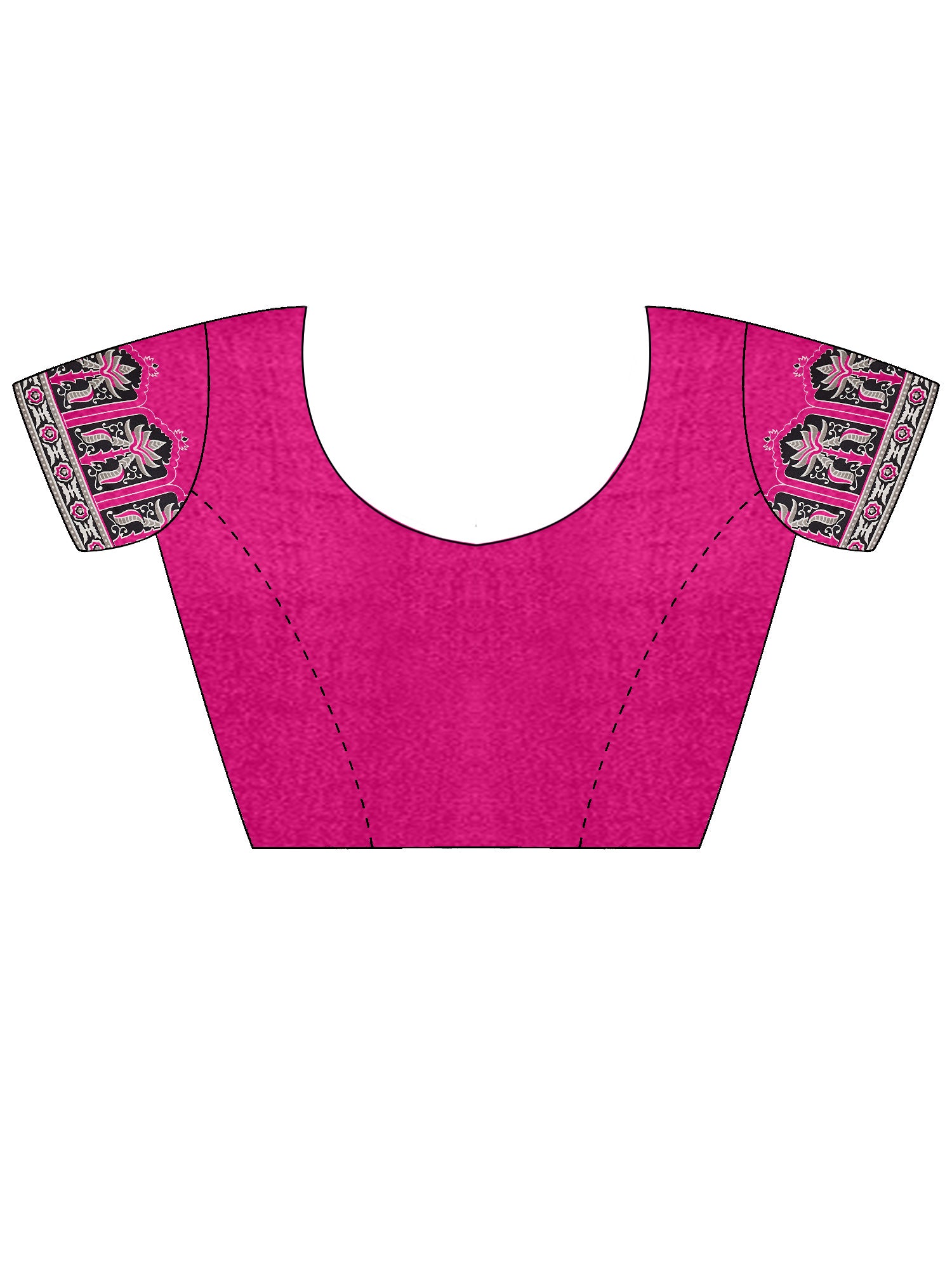 Unstitched pink satin blouse piece with solid design