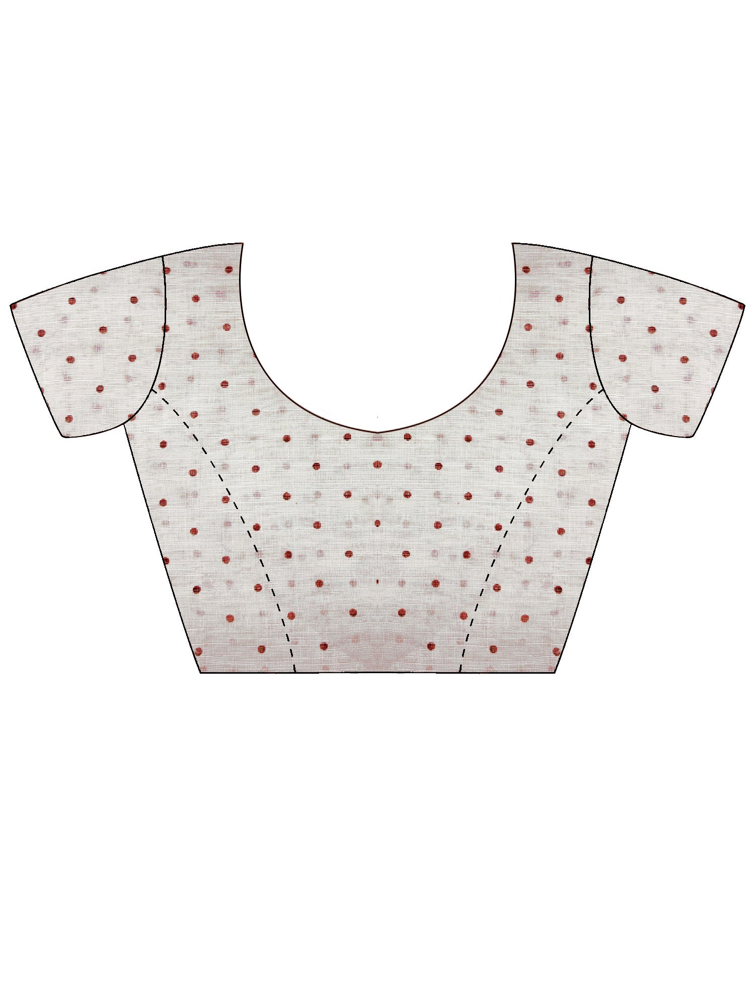 Unstitched off white linen blouse piece with ethnic motif design