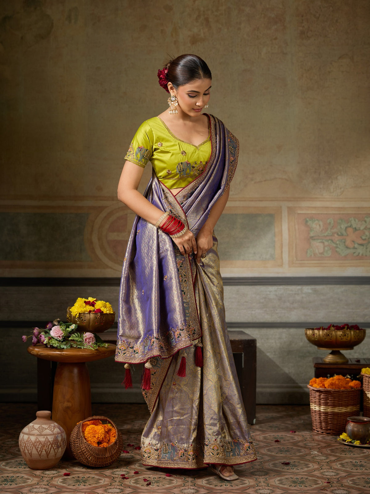 Lavender Silk Blend saree – detail view 4