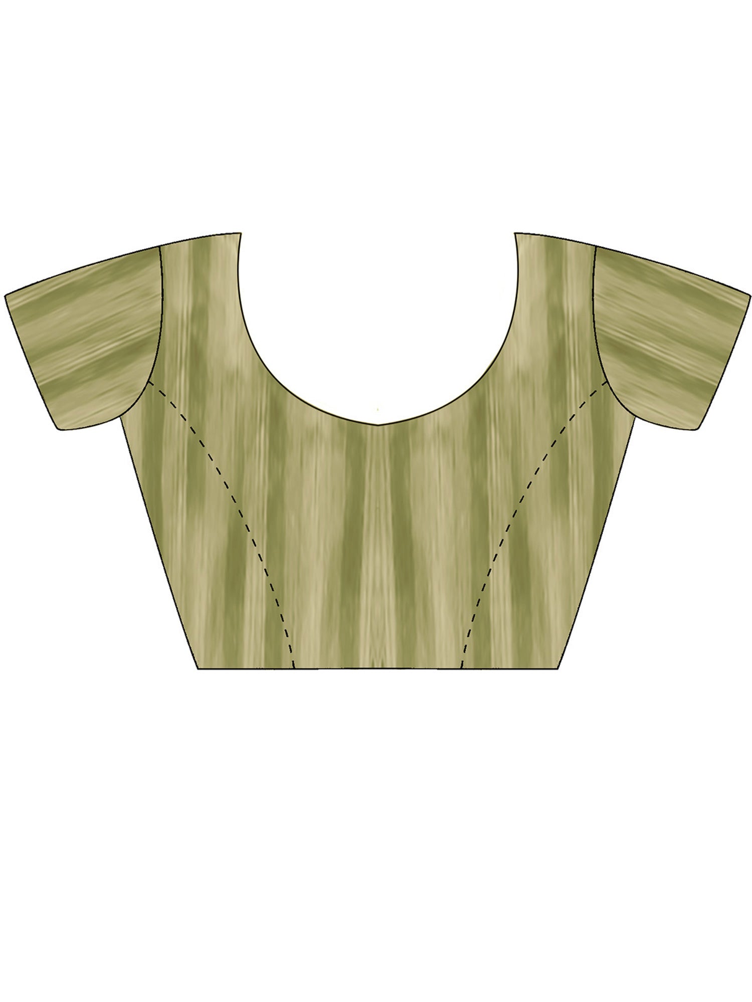 Unstitched light green silk blend blouse piece with striped design