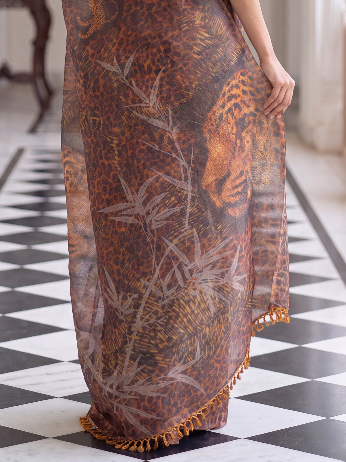 Brown Cotton Silk saree – detail view 5