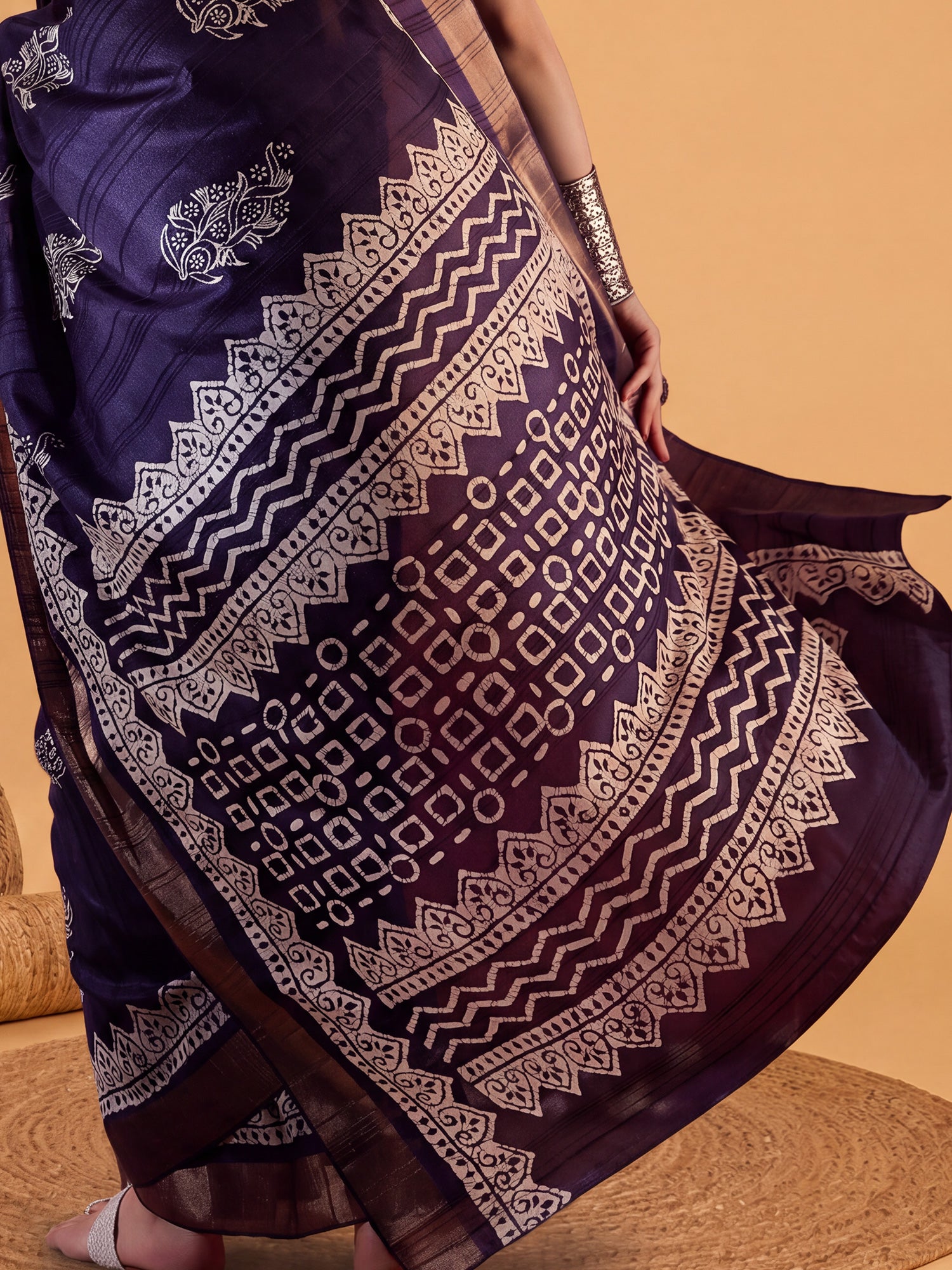 Purple Silk Blend saree – detail view 5
