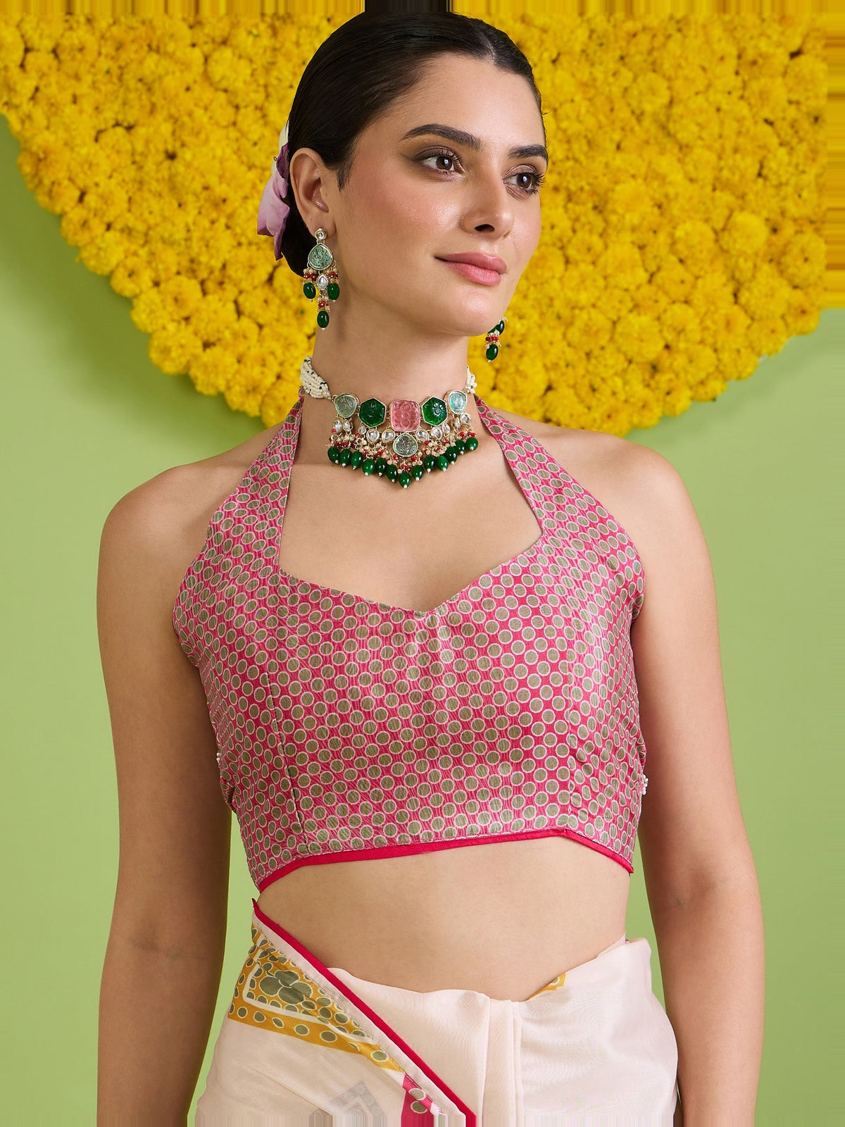 Off White Cotton Silk saree – detail view 1