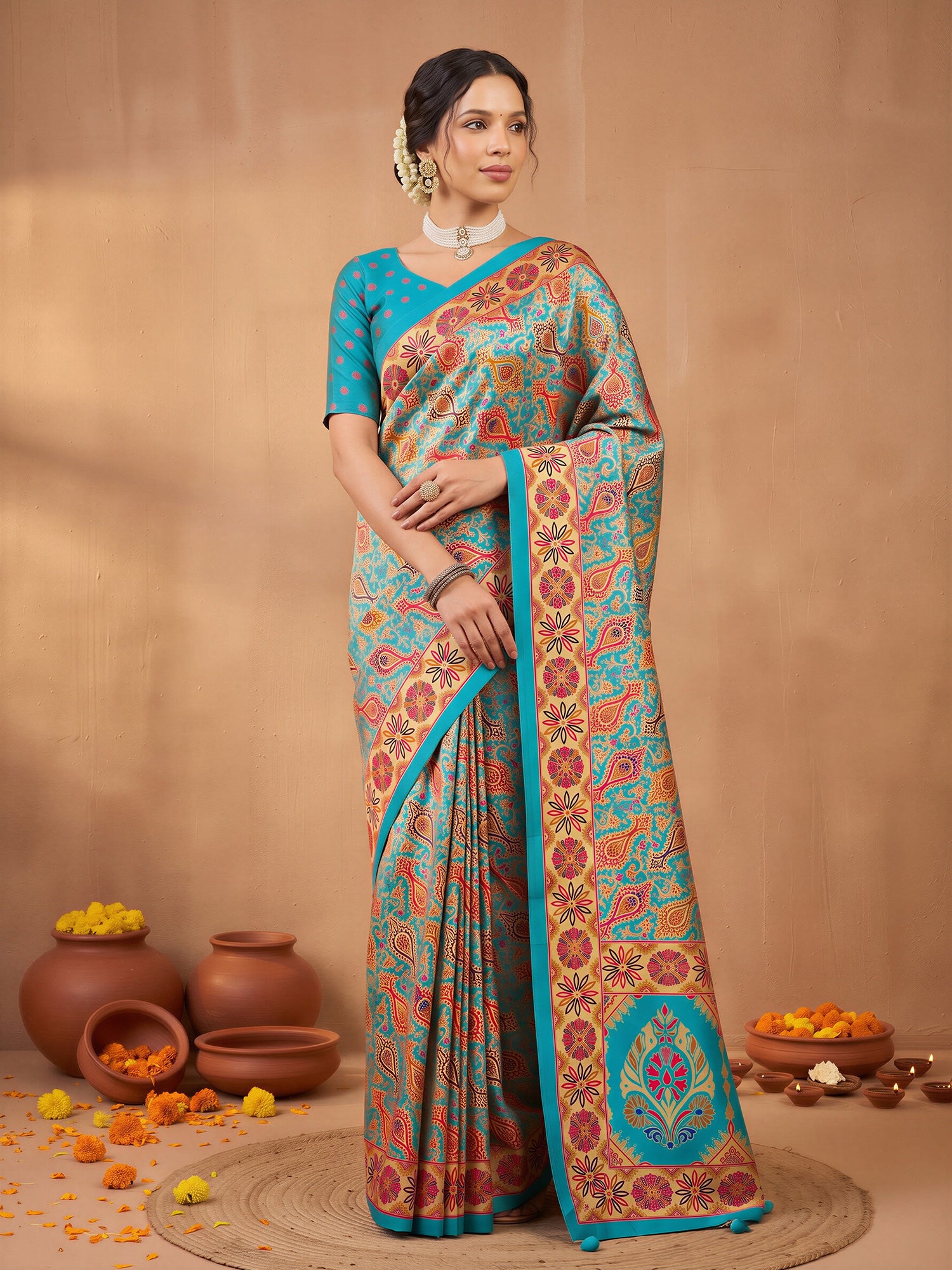 Assorted Silk Blend saree – detail view 3