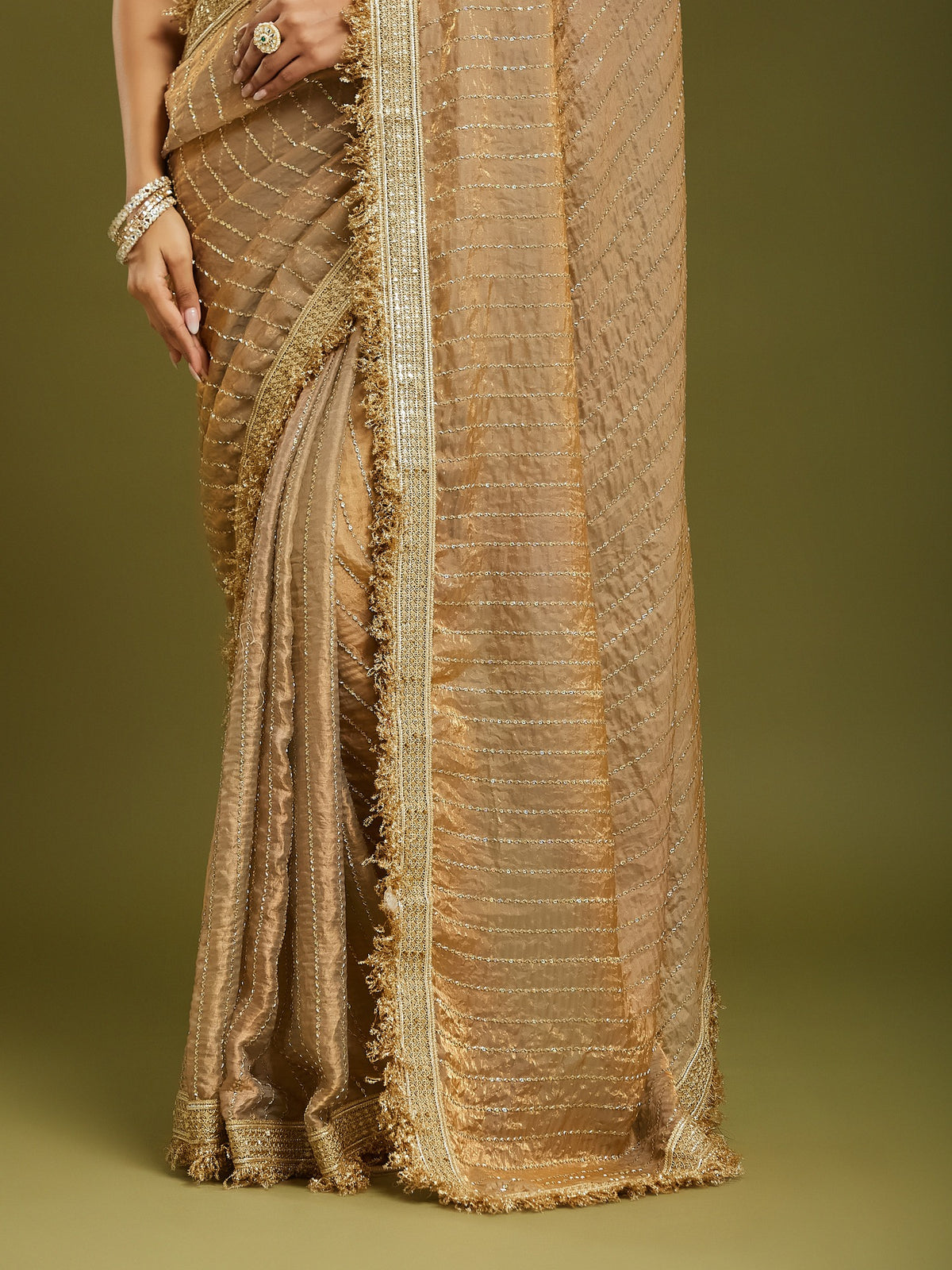 Metallic Satin saree – detail view 5