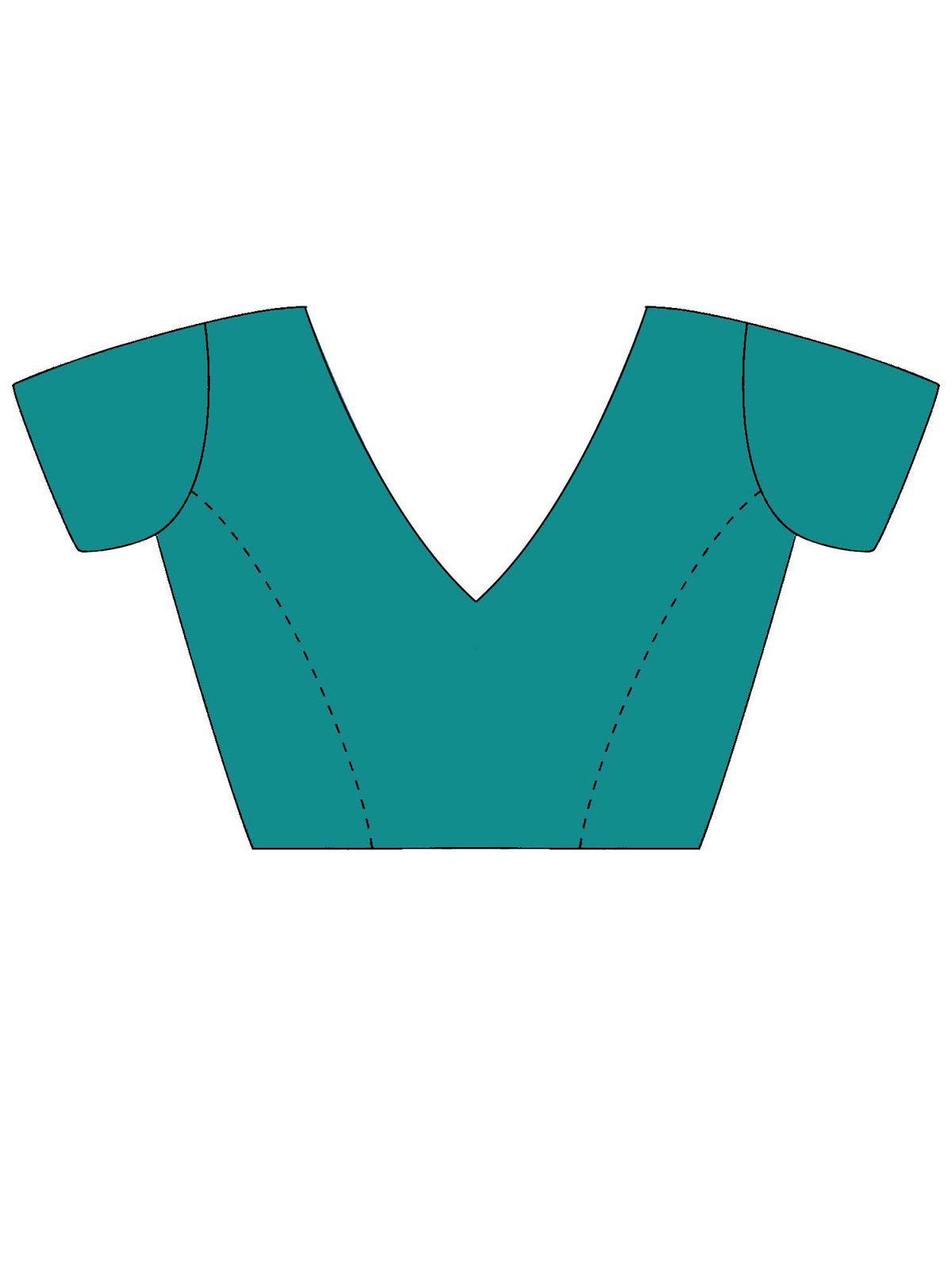 Unstitched teal green crepe blouse piece with solid design