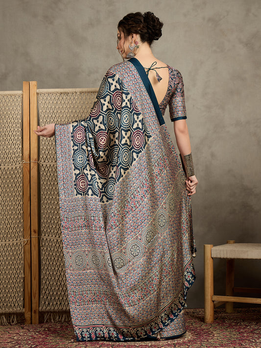 Royal Navy Blue Designer Saree