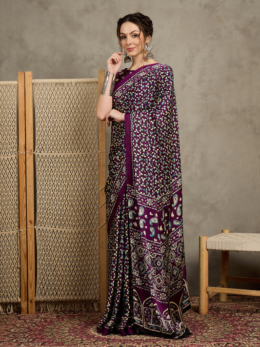 Purple Festive Designer Saree