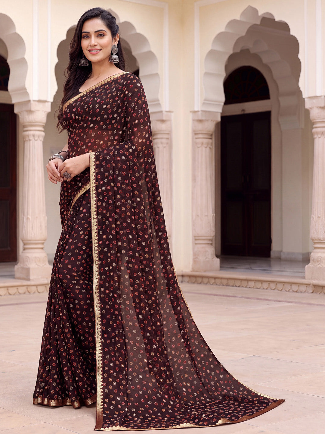 brown designer saree
chiffon saree collection