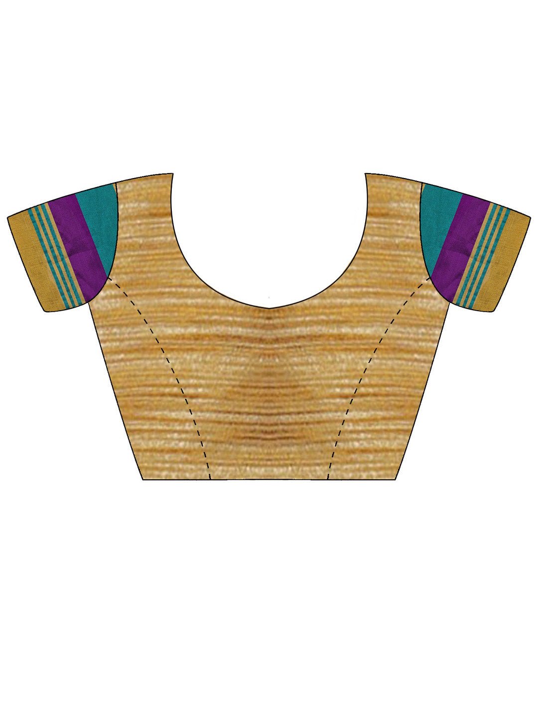 Teal Blue & Purple Cotton Silk Woven Striped Saree - Ressa