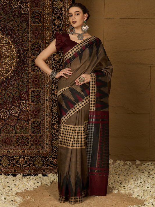 Bhagalpuri Ikkat Printed Saree