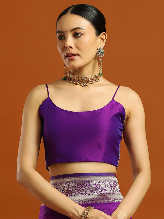 Purple Banarasi Silk Saree