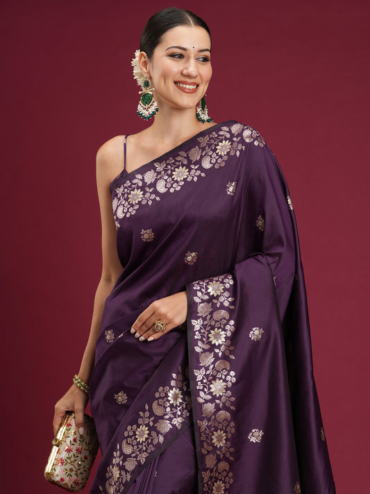 Teal Blue Banarasi Silk Blend Saree