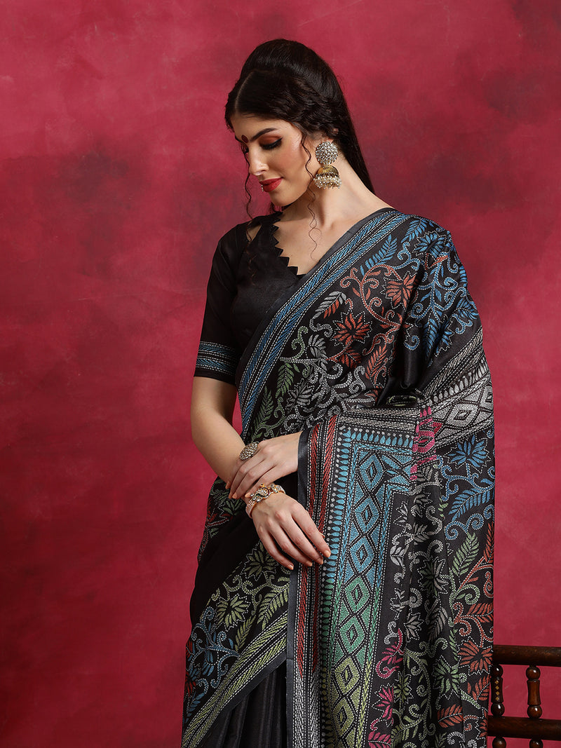 Naqqashi Kantha Saree