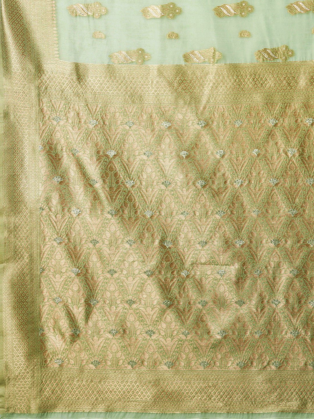 Pista Green Banarasi Silk Saree - Ressa