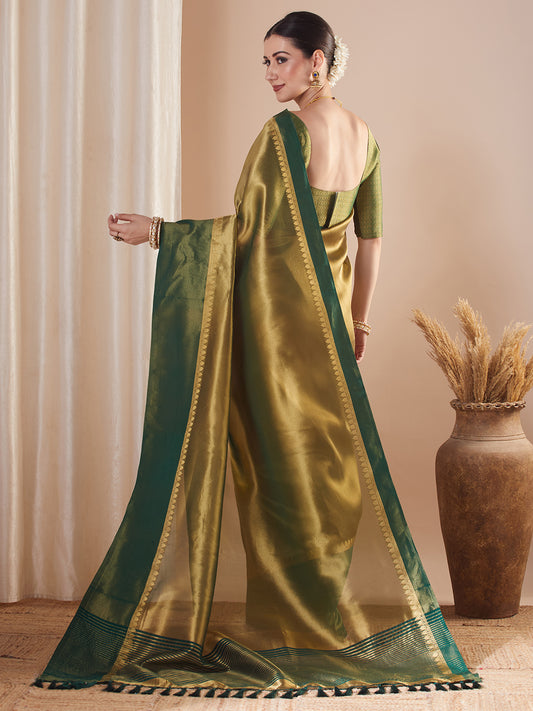 Silk Blend Heritage Banarasi Style Zari Woven Saree
